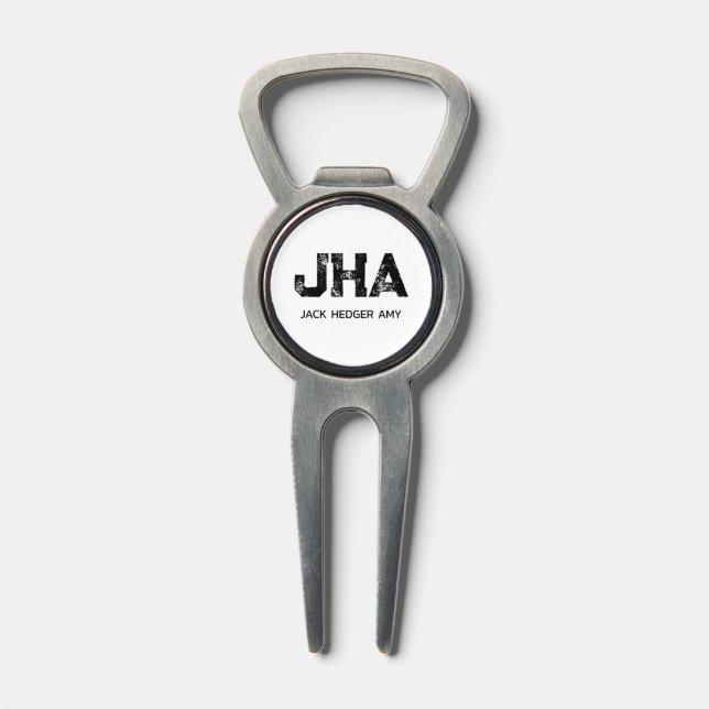MINIMALIST BLACK THREE LETTER MONOGRAM NAME WHITE DIVOT TOOL (Composite)
