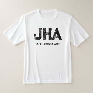 MINIMALIST BLACK THREE LETTER MONOGRAM NAME WHITE T-Shirt