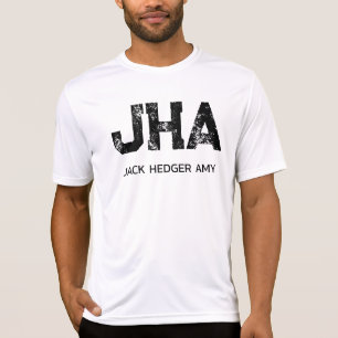 MINIMALIST BLACK THREE LETTER MONOGRAM NAME WHITE T-Shirt