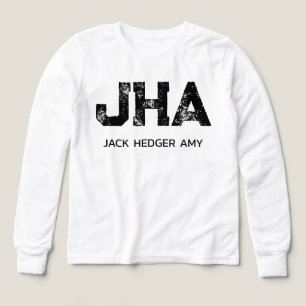 MINIMALIST BLACK THREE LETTER MONOGRAM NAME WHITE Tri-Blend SHIRTS