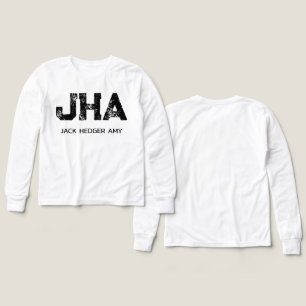 MINIMALIST BLACK THREE LETTER MONOGRAM NAME WHITE Tri-Blend SHIRTS