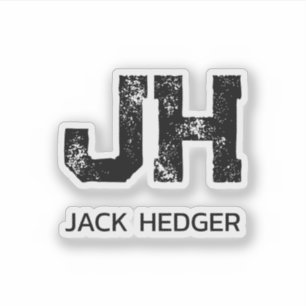 MINIMALIST BLACK TWO LETTER MONOGRAM NAME CLEAR STICKER