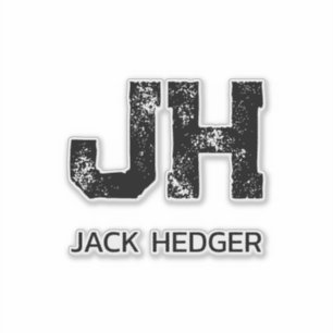MINIMALIST BLACK TWO LETTER MONOGRAM NAME CLEAR STICKER