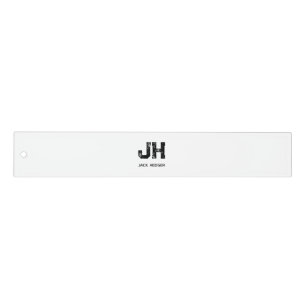 MINIMALIST BLACK TWO LETTER MONOGRAM NAME WHITE RULER