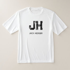 MINIMALIST BLACK TWO LETTER MONOGRAM NAME WHITE T-Shirt