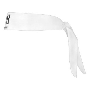 MINIMALIST BLACK TWO LETTER MONOGRAM NAME WHITE TIE HEADBAND