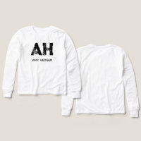 MINIMALIST BLACK TWO LETTER MONOGRAM NAME WHITE