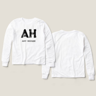 MINIMALIST BLACK TWO LETTER MONOGRAM NAME WHITE Tri-Blend SHIRTS