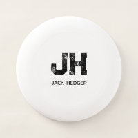 MINIMALIST BLACK TWO LETTER MONOGRAM NAME WHITE