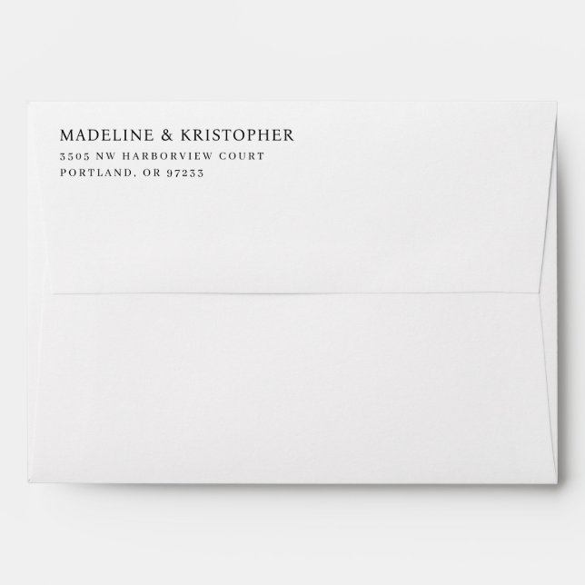 Minimalist Black Typographic Envelope (Back (Top Flap))