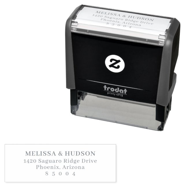 Minimalist Black Typographic Self-inking Stamp (In Situ)