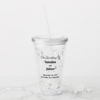 Minimalist Black Typography Acrylic Wedding Tumbler