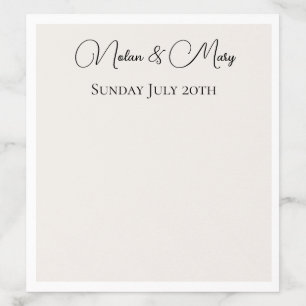Minimalist Black Typography Wedding Envelope Liner