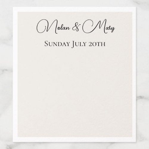 Minimalist Black Typography Wedding Envelope Liner