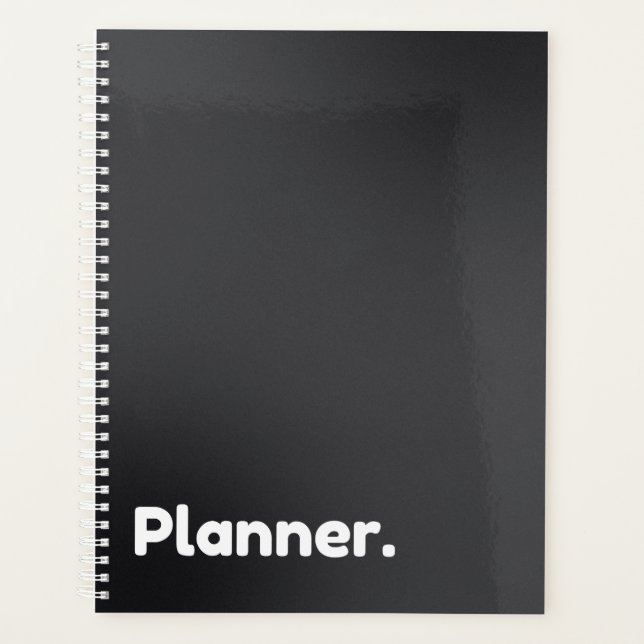 Minimalist Black Undated Planner (Front)