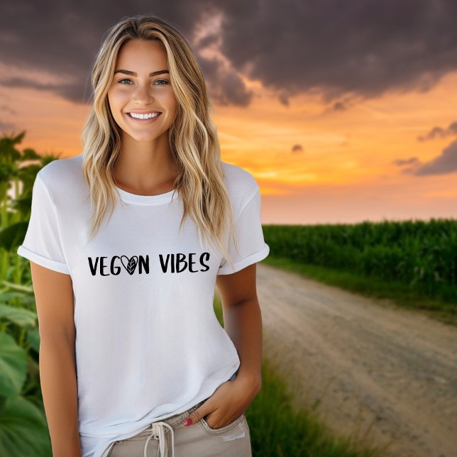 Minimalist Black Vegan Vibes, Activism  T-Shirt (Creator Uploaded)