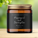 Minimalist Black Waterproof Cosmetics Jar Label