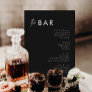 Minimalist Black Wedding Drinks Bar Menu Cards