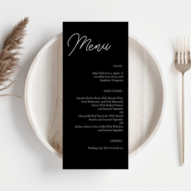 Minimalist Black Wedding  Menu (Creator Uploaded)