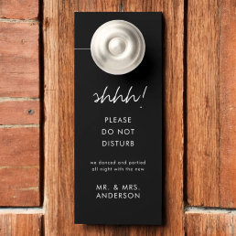 Minimalist Black Wedding Welcome Door Hanger