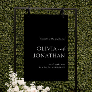 Minimalist Black Wedding Welcome Foam Board