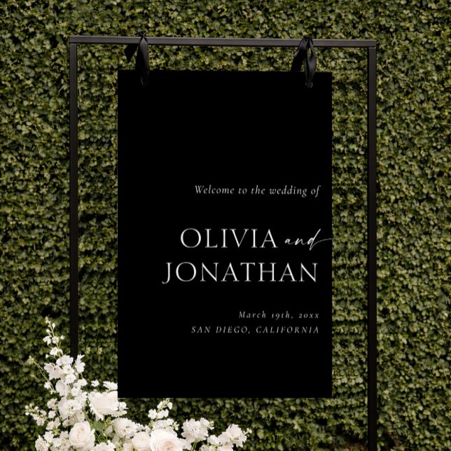 Minimalist Black Wedding Welcome Foam Board (Creator Uploaded)