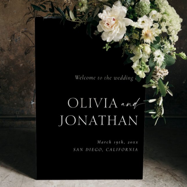 Minimalist Black Wedding Welcome Foam Board (Creator Uploaded)