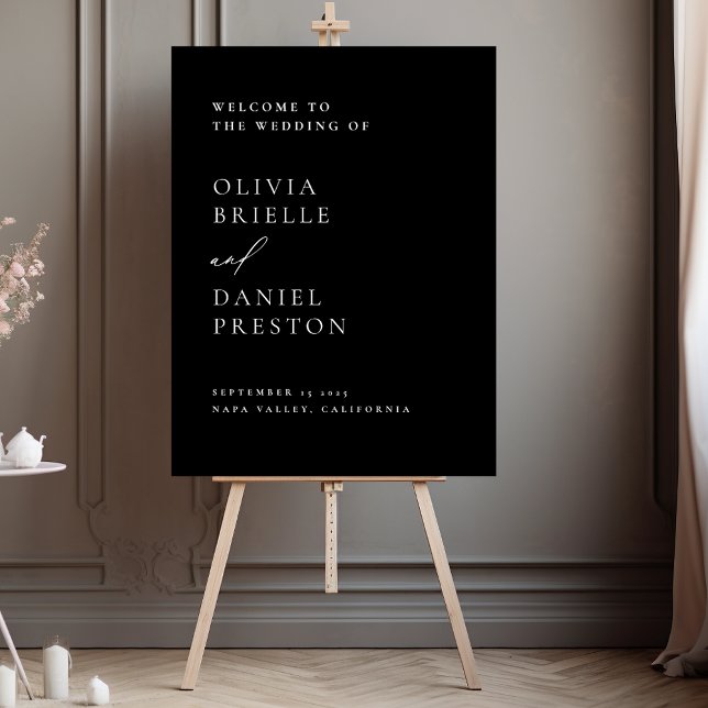Minimalist Black Wedding Welcome Sign (Creator Uploaded)