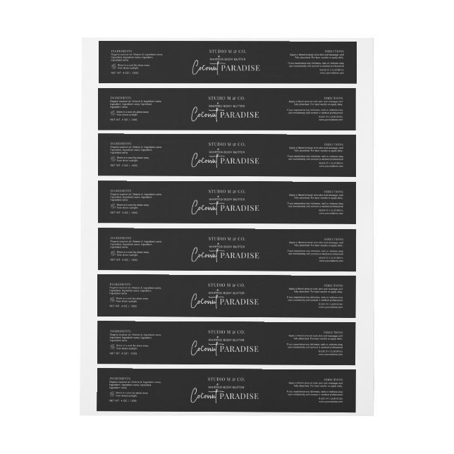 Minimalist Black White 4OZ 120g Cosmetic Jar Label | Zazzle