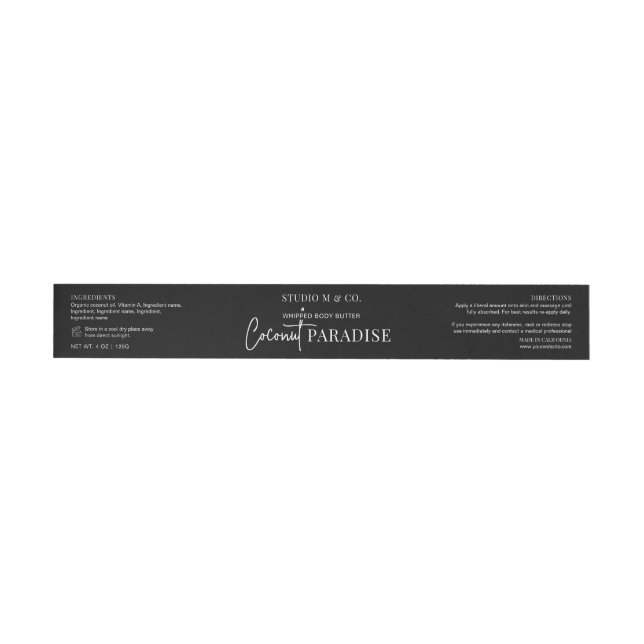 Minimalist Black White 4OZ 120g Cosmetic Jar Label | Zazzle