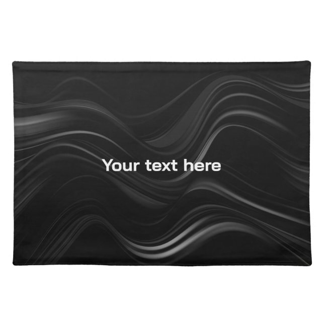 Minimalist Black & White Abstract | Add Your Text Cloth Placemat (Front)