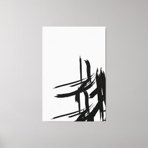 Minimalist Black white abstract vertical wall art