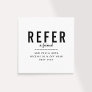 Minimalist Black White Add Logo Plain Simple Clean Referral Card