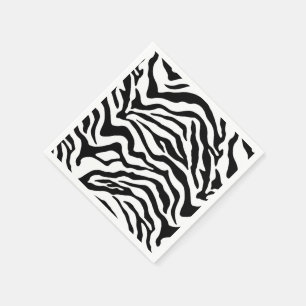 minimalist black white animal pattern paper napkins