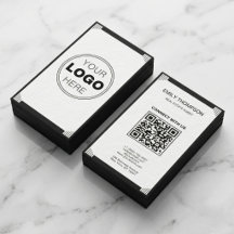Minimalist Black White Art Deco Logo QR Code