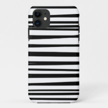 Minimalist Black & White Asymmetric Stripes