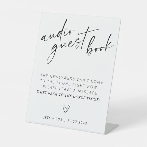 Minimalist Black  White Audio Guest Book Sign