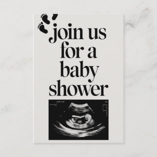 Minimalist Black & White Baby Shower Invitation –