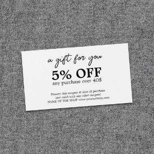 Minimalist Black White Bold Coupon