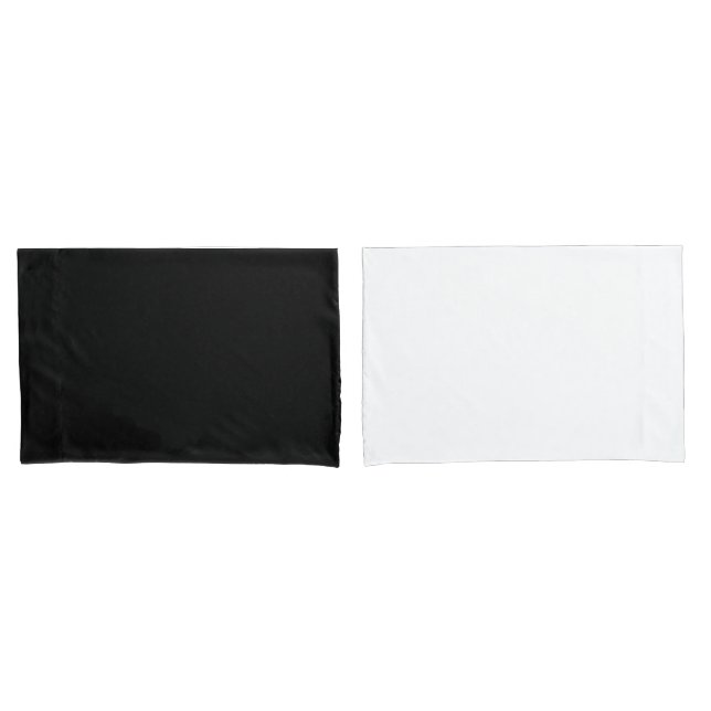 Minimalist Black White Bold Reversible  Pillow Case (Front-Set)
