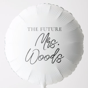 Minimalist Black & White Bridal Shower Balloon