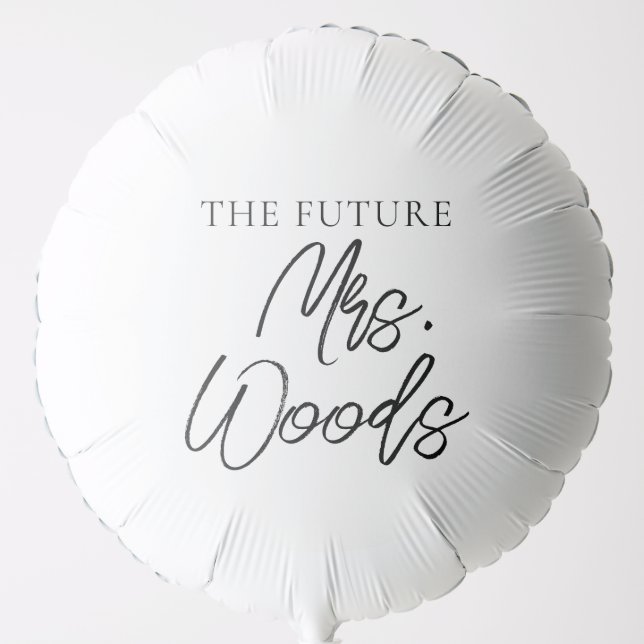 Minimalist Black & White Bridal Shower Balloon (Front)