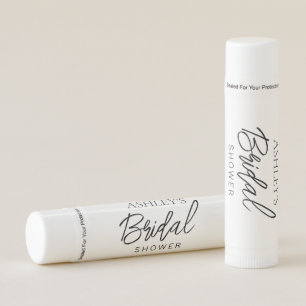 Minimalist Black & White Bridal Shower Lip Balm