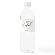 Minimalist Black & White Bridal Water Bottle Label