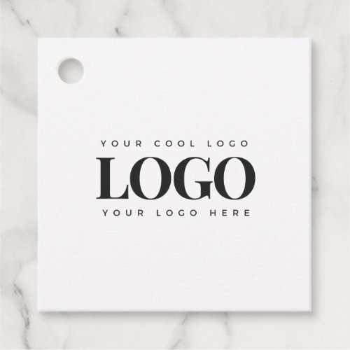 Minimalist Black  White Business Custom Logo Favor Tags