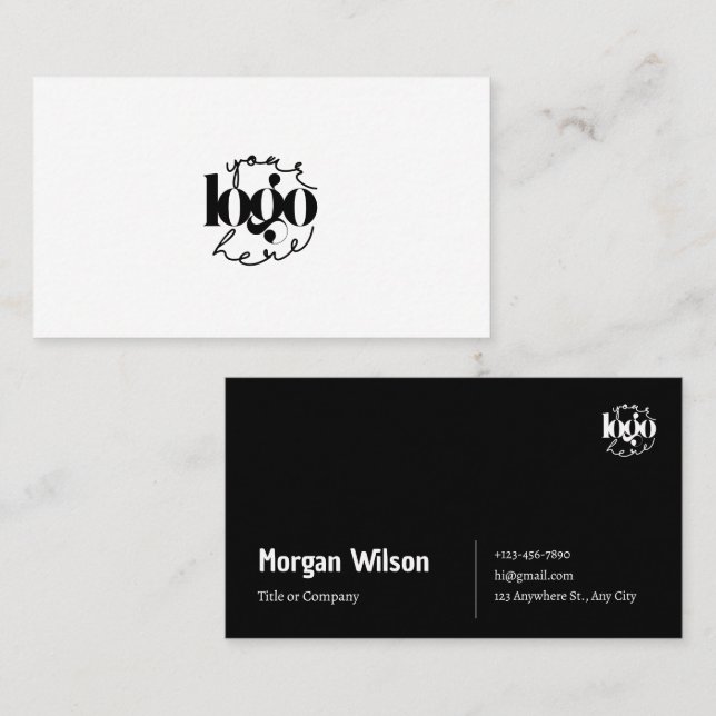 Minimalist black & white Business Logo Business Card (Front/Back)