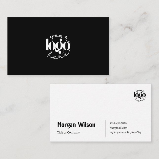 Minimalist black & white Business Logo Card (Front/Back)