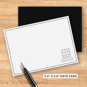 Minimalist Black White Business Logo Company Name  Note Card