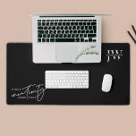 Minimalist Black & White Business Monogram Quote Desk Mat<br><div class="desc">Add a personalized touch to your work space with this trendy black and white desk mat with space for your initials or business logo as well as a motivational quote that reads 'Where Creativity Comes To Live'. This simple computer desk mat is perfect to use in your home office or...</div>