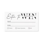 Minimalist Black & White Business Raffle Ticket